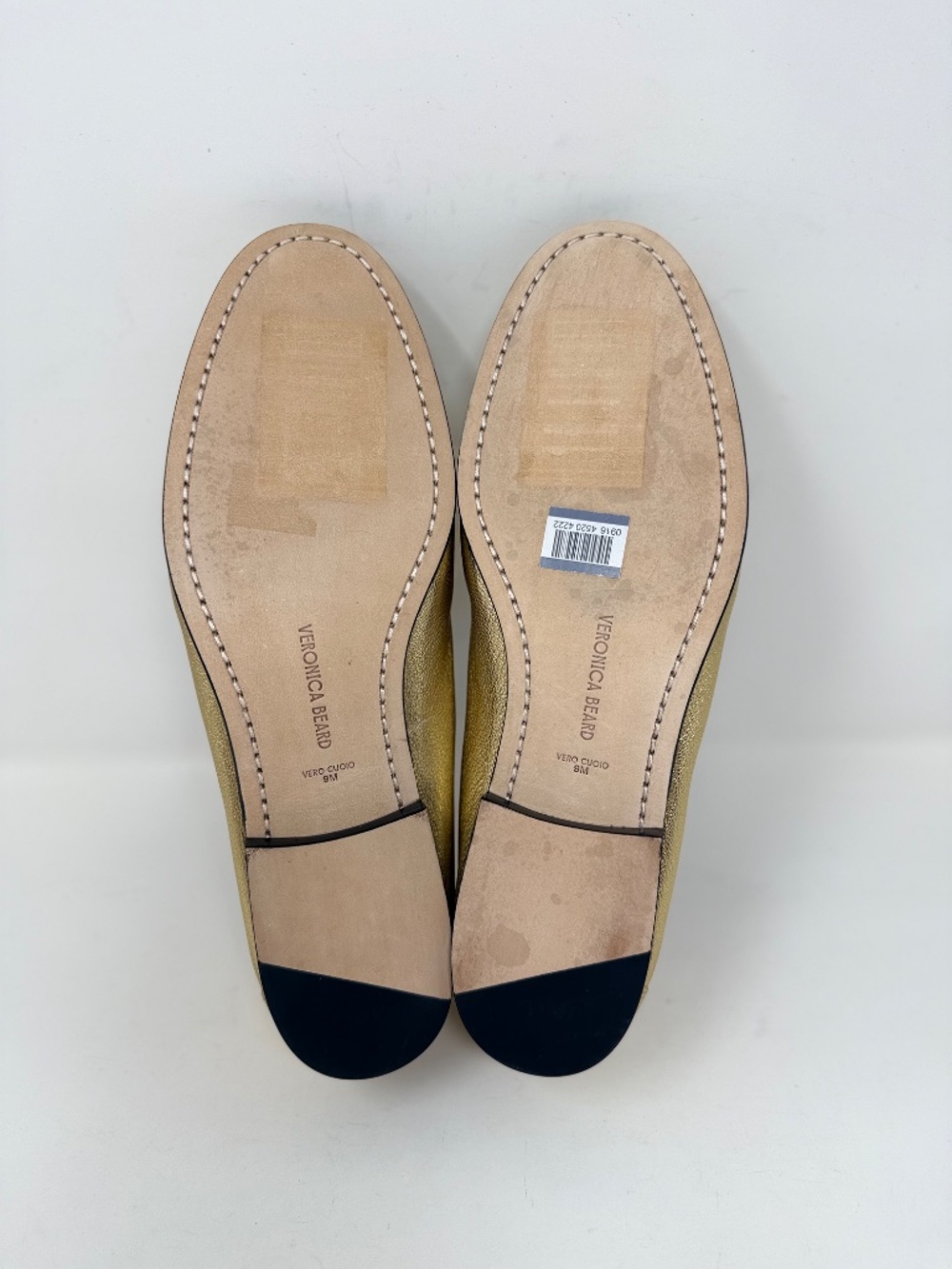 New Veronica Beard Penny Metallic Leather Loafer Gold Sz 9 - Picture 15 of 15